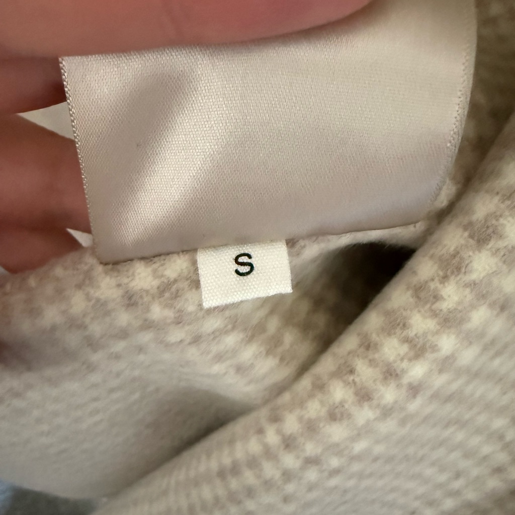 The Curated Cream & Beige Houndstooth Coat, Size S — image 5 of 5
